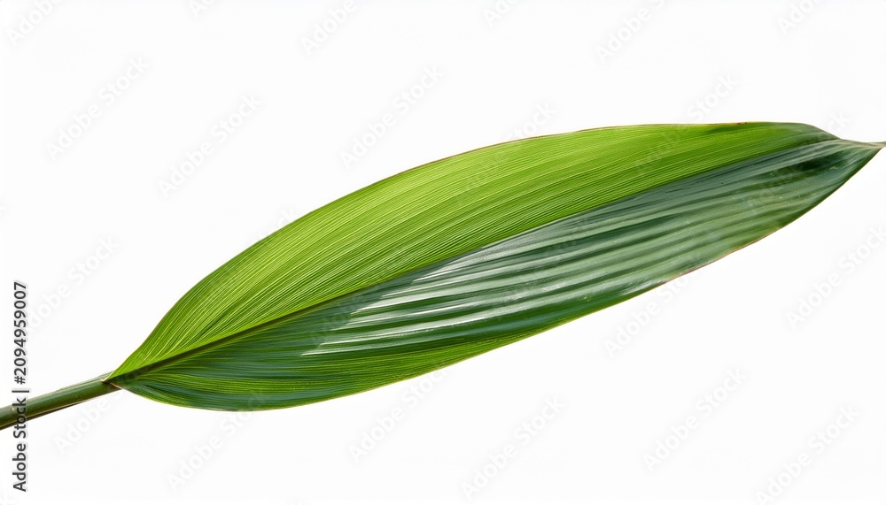 Obraz premium Single Long Narrow Green Pandan Leaf Blade Isolated On Transparent Background