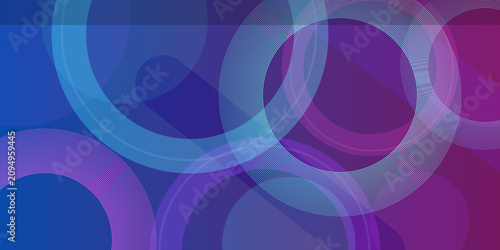 Φωτογραφία Abstract background featuring multiple overlapping translucent concentric circles in vibrant blue and purple neon gradient light