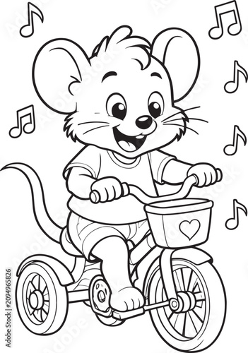 Jerry Tricycle Coloring Page