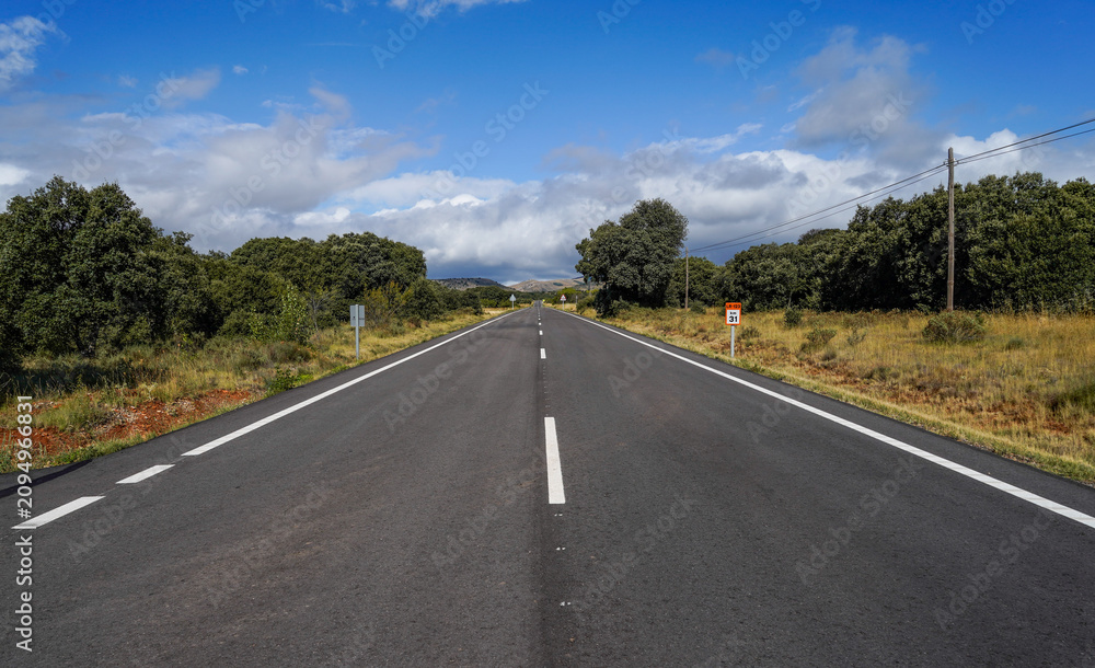 Fototapeta premium Empty asphalt road stretching through natural landscape