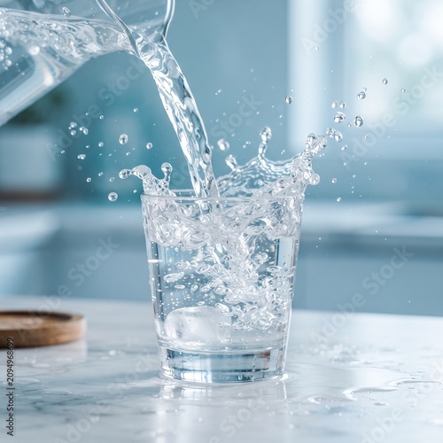 Water pouring into glass