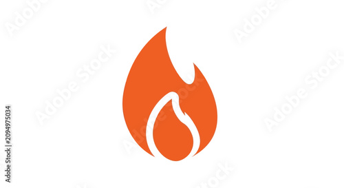 Cuadro en lienzo A vibrant orange flame burns brightly in a dark space.