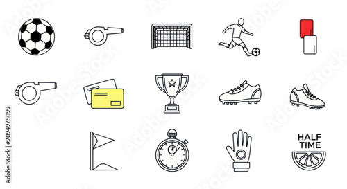 Cuadro en lienzo Soccer players compete in a stadium with a referee and fans