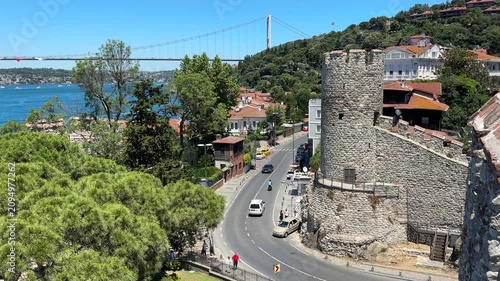 A view from the historic Anatolian Fortress in Beykoz, Istanbul, Turkey.