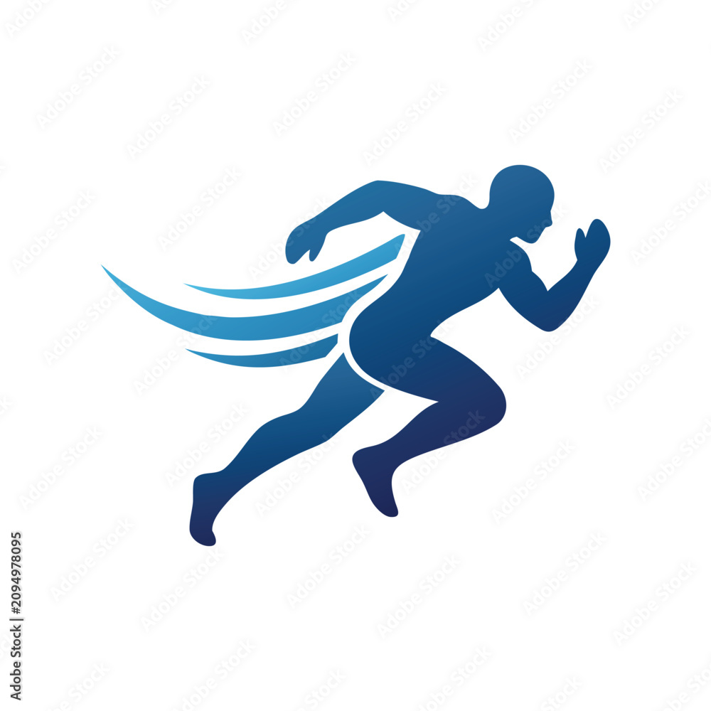 Fototapeta premium Marathon Running man vector icon for fitness logo vector illustration