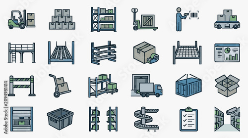 Foto Warehouse and Logistics Operations Icons
