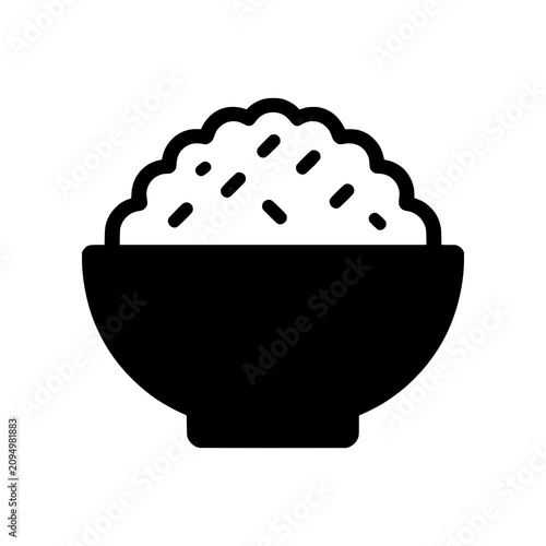 Bild auf Leinwand Rice Bowl icon representing staple Asian foods.