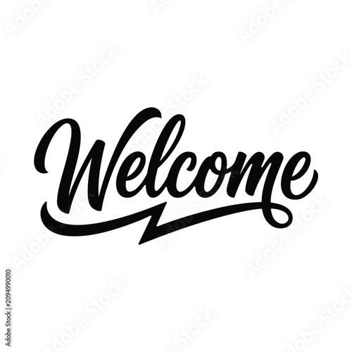 Typography art of welcome text on the white background