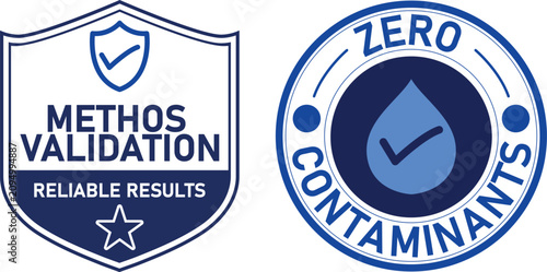 Bild auf Leinwand Method Validation and Zero Contaminants Certification Badge Collection, Laborato