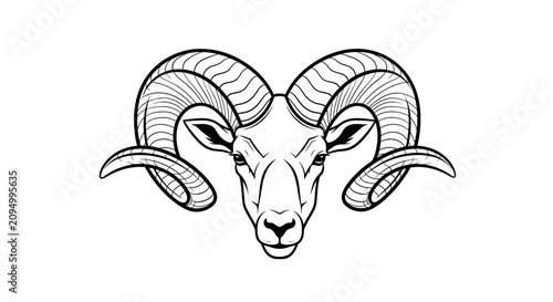 Принти на полотні Ram Head with Large Horns.