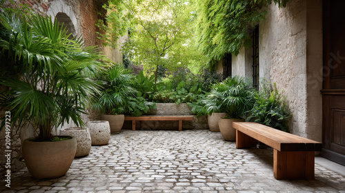 Peaceful Outdoor Space in Quiet Inner Courtyard Garden