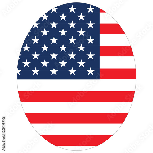 USA Circle Logo Vector Design ,United States of America flag vector illustration in a circular badge design. USA national colors emblem with stars and stripe