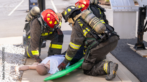 firefighters in action