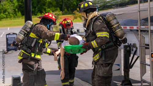 firefighters in action