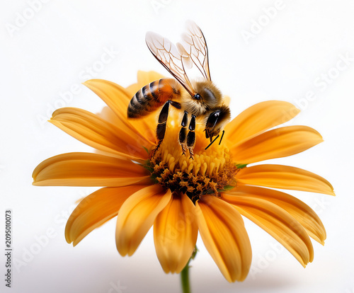 Abeja recogiendo polen