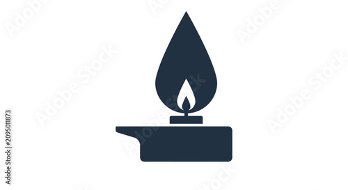 Cuadro en lienzo Candle Silhouette Icon On White Background wax