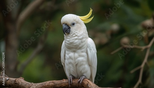 Cockatoo Perches on Branch in a Forest During Daylight Hours