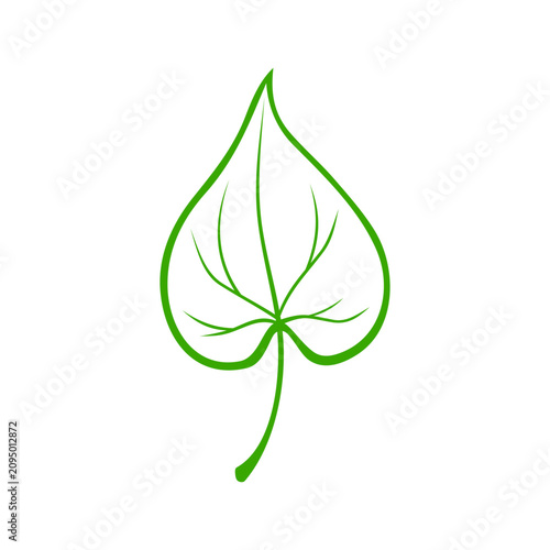Vászonkép Poplar tree leaf isolated outline icon