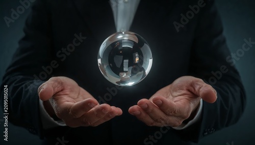 Mystic Orb Held by Hands During a Dark Setting in a Performance