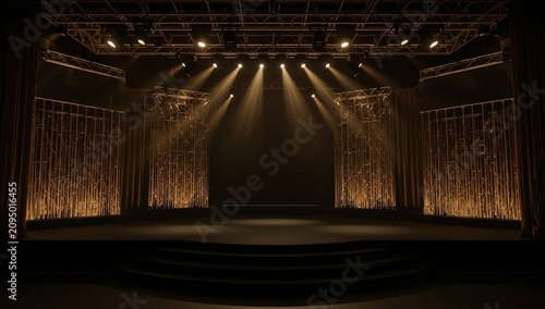 Stage Set for a Performance With Lighting and Decorative Elements Focused on ...