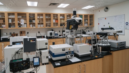 Laboratory Setting With Scientific Equipment Used for Research and Analysis D...
