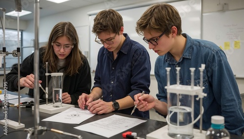 Students Conduct Science Experiment in Classroom During Afternoon Session