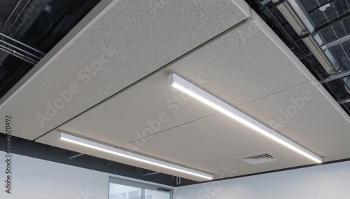 Ceiling Design With Lights and Texture in an Indoor Setting During Daytime