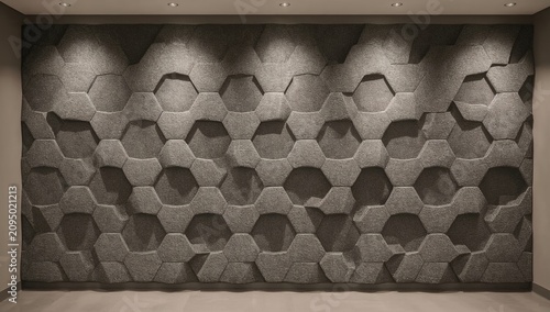 Wall Design Featuring Hexagonal Patterns in a Modern Building Space