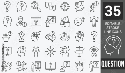 Foto Question web icons in line style