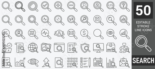 Canvastavla Search Line Icon Set