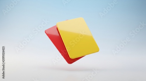 A red and yellow card for a penalty in a game