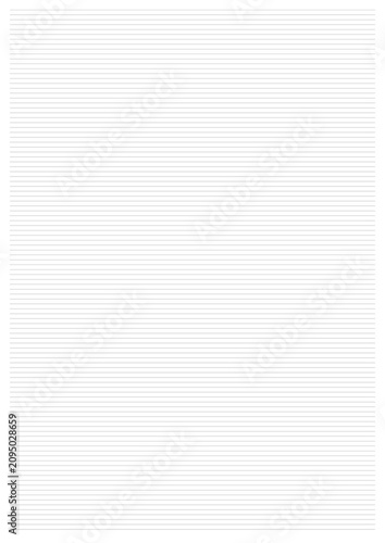 Blank lined paper template A4 vertical, ruled notebook sheet, printable writing lines