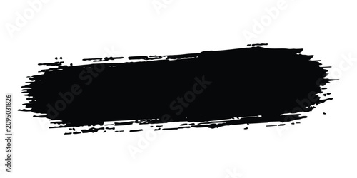 Foto Black ink brush stroke with grunge texture