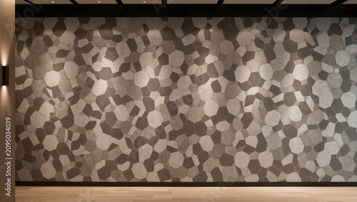 Wall Design With Geometric Shapes in a Modern Indoor Space With Light