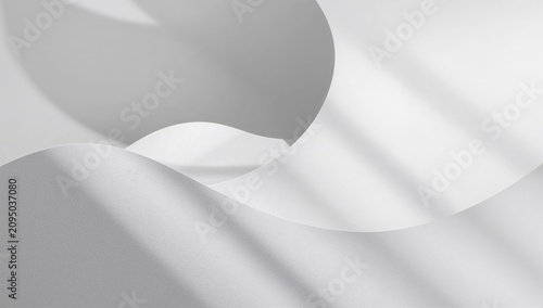 Shapes and Shadows on a White Surface in Bright Natural Light