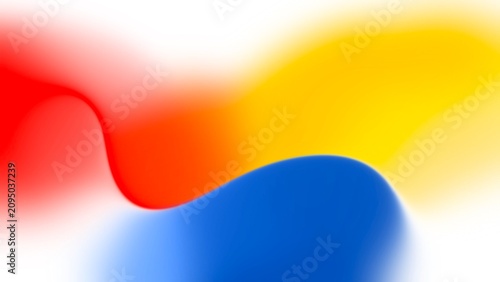 Obraz na płótnie Vibrant Abstract Liquid Flow Red, Blue, and Yellow Gradient Illustration