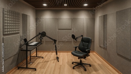 Sound Recording Studio With Equipment in a Quiet Room for Audio Sessions