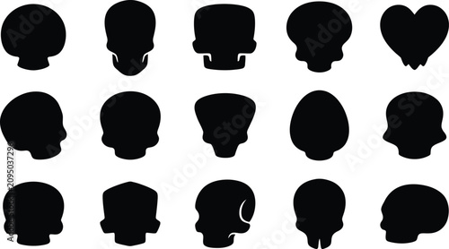 Obraz na płótnie Silhouette of various baby heads for nursery or baby shower designs