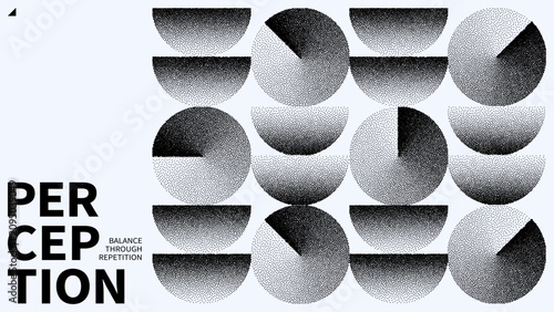 Bild auf Leinwand Bauhaus style vector graphic with geometric stippling pattern