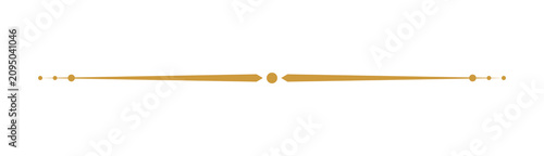 Fotografie Minimal gold ornamental horizontal divider with elegant decorative accent line