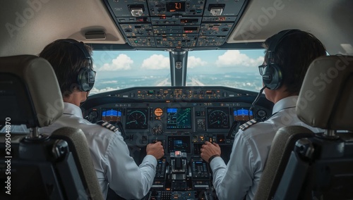 Pilot Prepares for Takeoff on a Clear Day at the Airport Runway