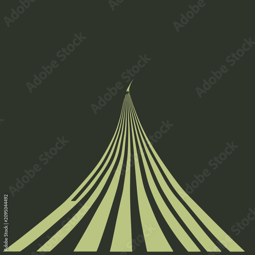 Abstract light rays growing upward concept