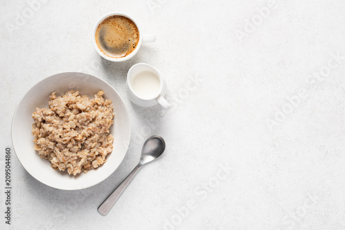 Obraz na płótnie Spelt porridge and coffee