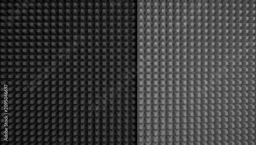 Soundproof Panels on Wall in Studio for Recording and Sound Control During Mu...