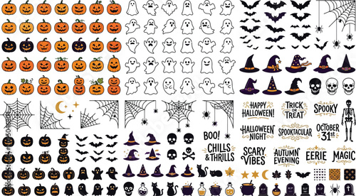 Bild auf Leinwand Halloween-themed vector icons collection