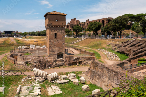 Fotografie Ancient ruins of Circus Maximus, in a sunny summer day