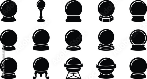 Bild auf Leinwand Crystal ball collection for mystical Halloween background or fortune teller conc