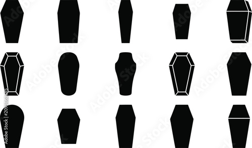 Принти на полотні Black coffin silhouettes for spooky Halloween decorations and designs