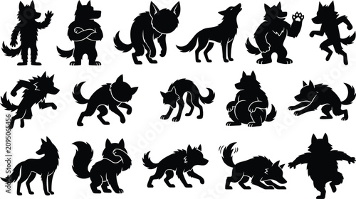 Canvas Print horse silhouettes vector