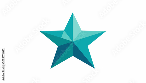Geometric teal low poly star logo icon.